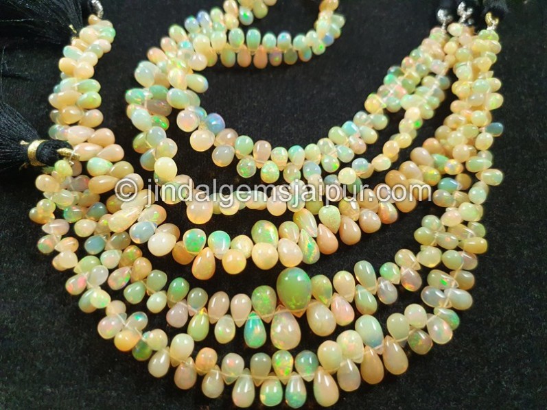 Orange Ethiopian Opal Smooth Drops Beads