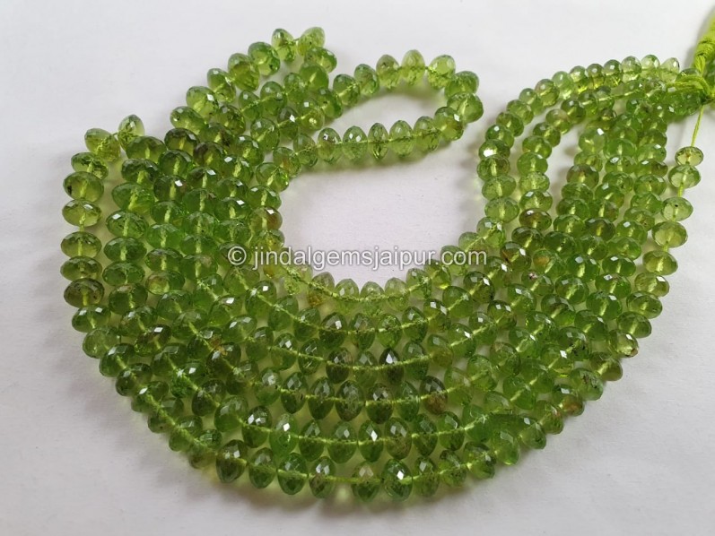 Peridot Far Micro Cut Roundelle Beads