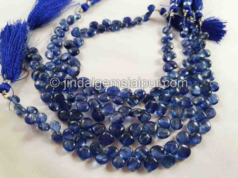 Kyanite Smooth Heart Beads