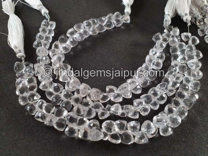 Crystal Quartz Faceted Trillion Beads
