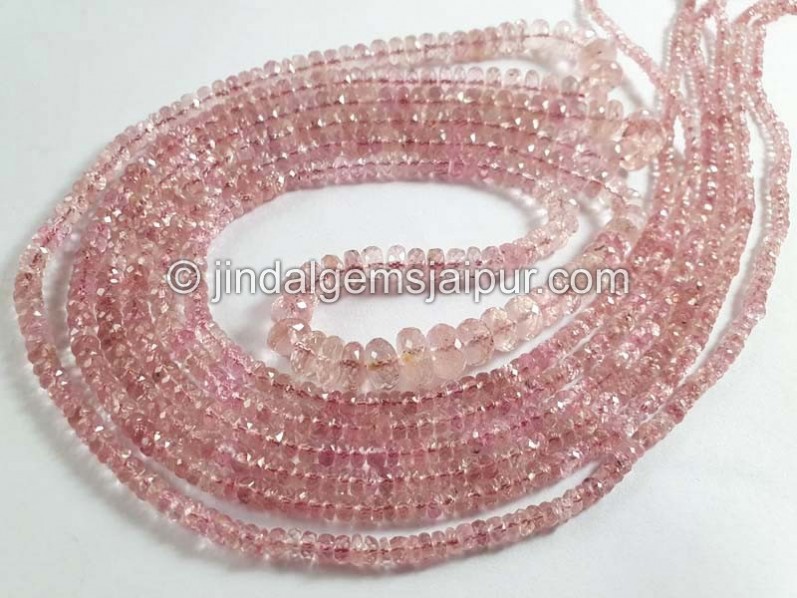 Light Pink Tourmaline Faceted Roundelle Beads