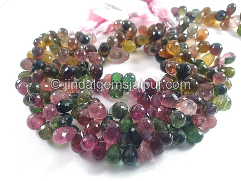 Tourmaline Faceted Drops Shape Big Beads