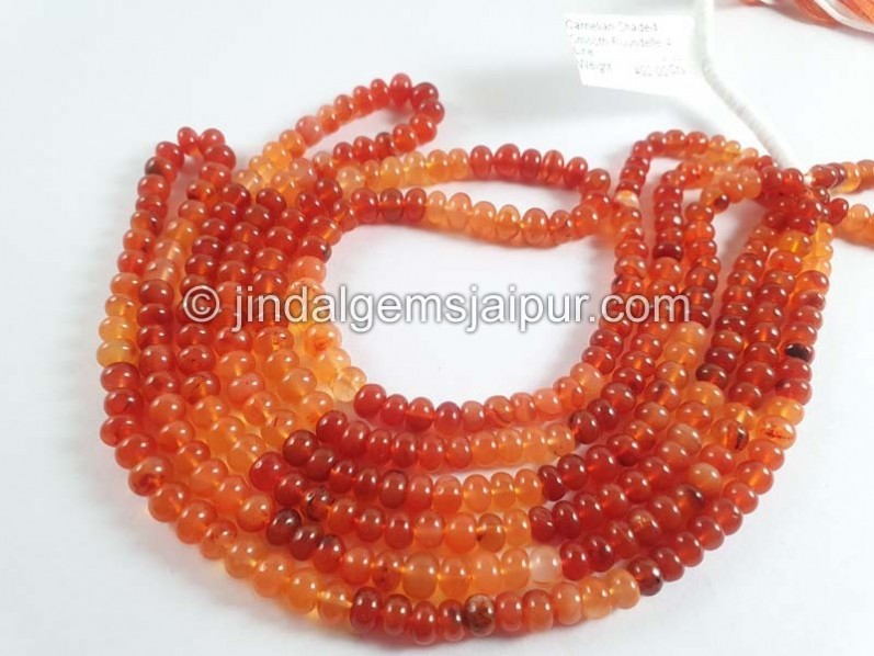 Carnelian Shaded Smooth Roundelle Beads