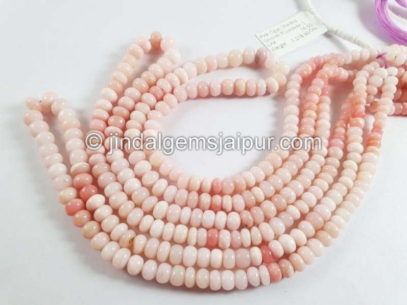 Pink Opal Shaded Smooth Roundelle Beads