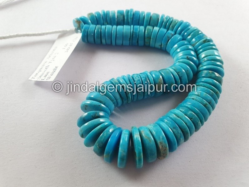 Turquoise Arizona Smooth Tyre Shape Beads