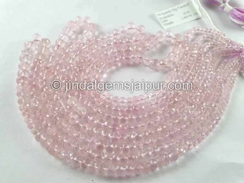 Morganite Big Faceted Roundelle Beads