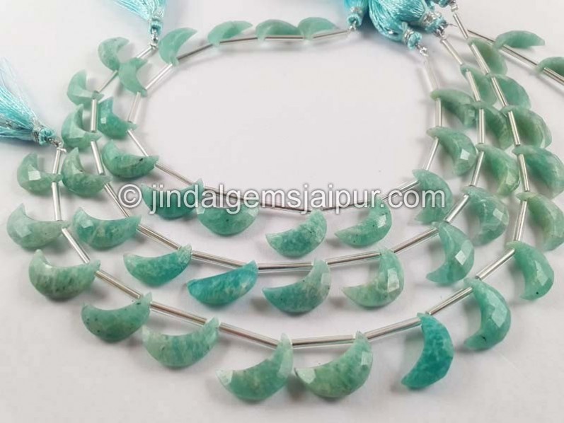 Amazonite Faceted Moon Shape Beads