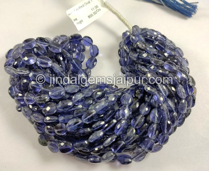 Iolite Faceted Oval Shape Beads