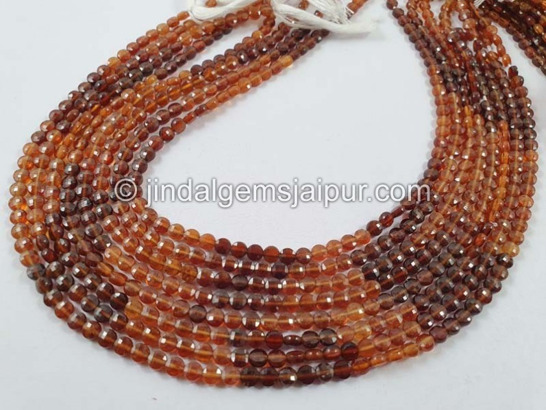 Spessartite Shaded Faceted Coin Beads