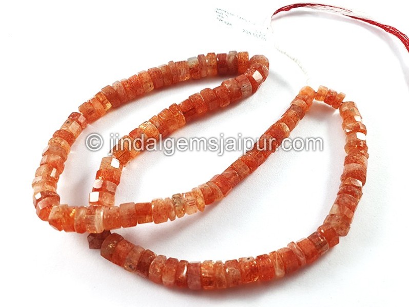 Sunstone Step Cut Bolt Shape Beads