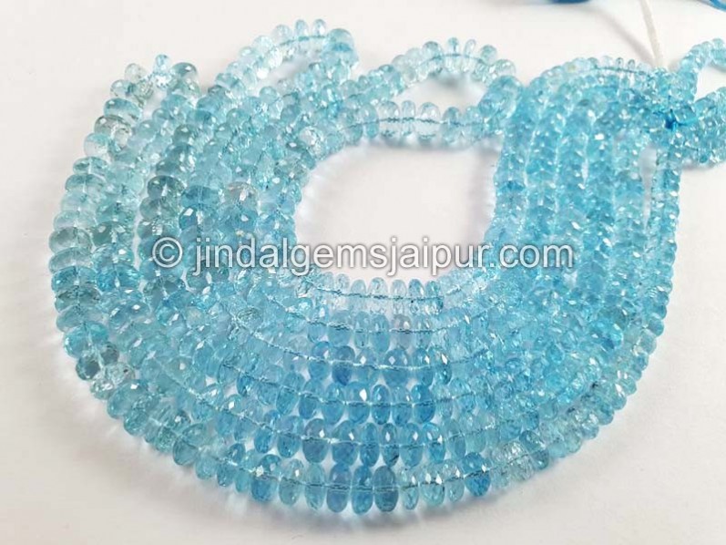 Sky Blue Topaz Faceted Rondelle Beads