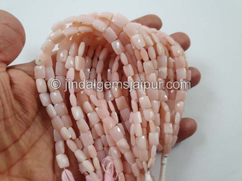 Pink Opal Faceted Chicklet Beads