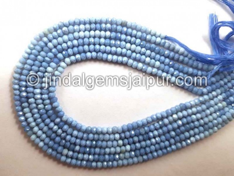 Blue Opal Faceted Roundelle Shape Beads