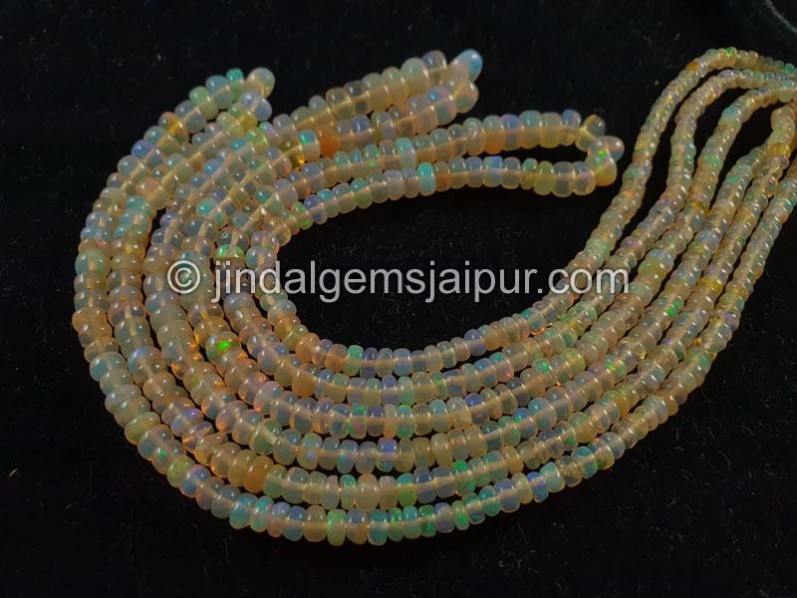 Yellow Ethiopian Opal Smooth Roundelle Beads