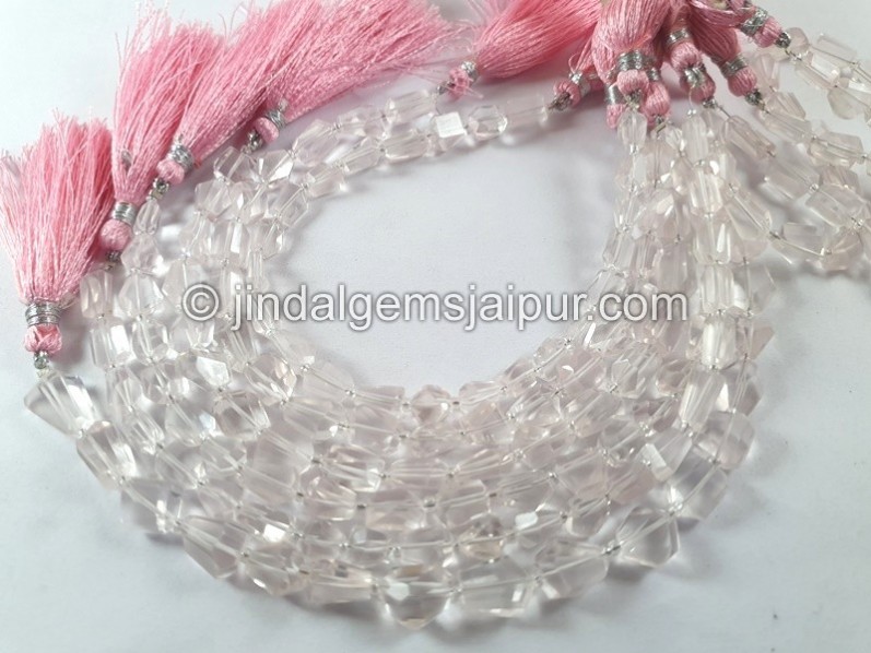 Rose Quartz Faceted Nugget Beads