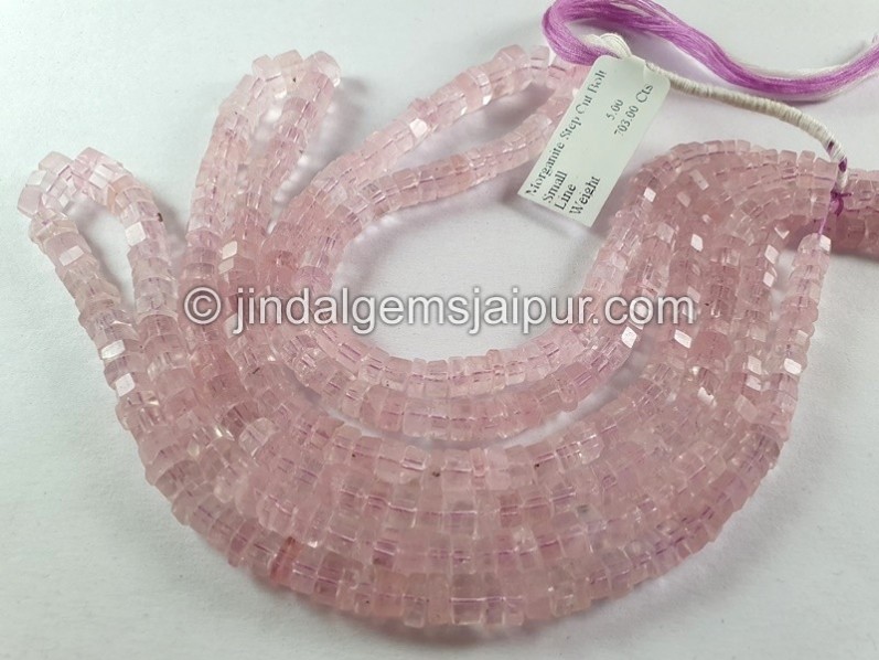 Morganite Step Cut Bolt Beads