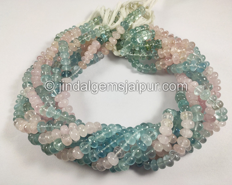 Multi Aquamarine Smooth Roundelle Shape Big Beads