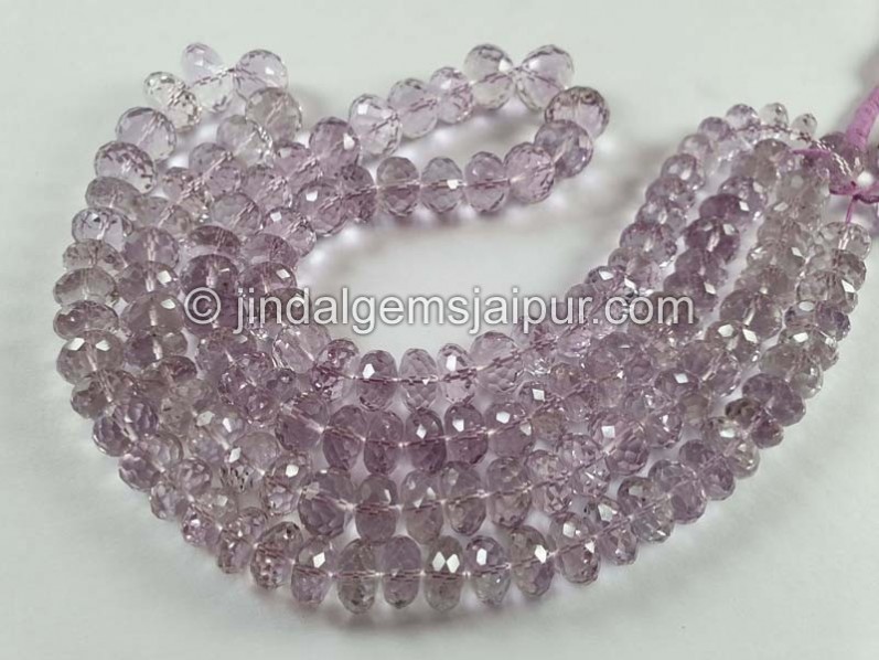 Pink Amethyst Concave Cut Roundelle Beads