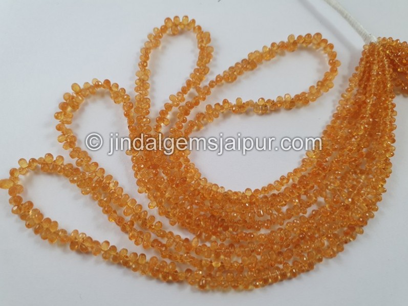 Mandarin Garnet Faceted Drop Beads