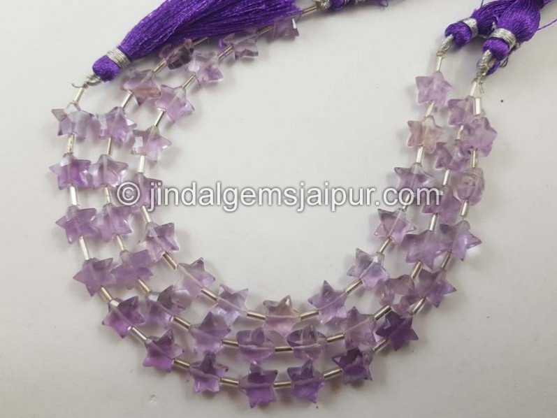 Pink Amethyst Faceted Star Beads