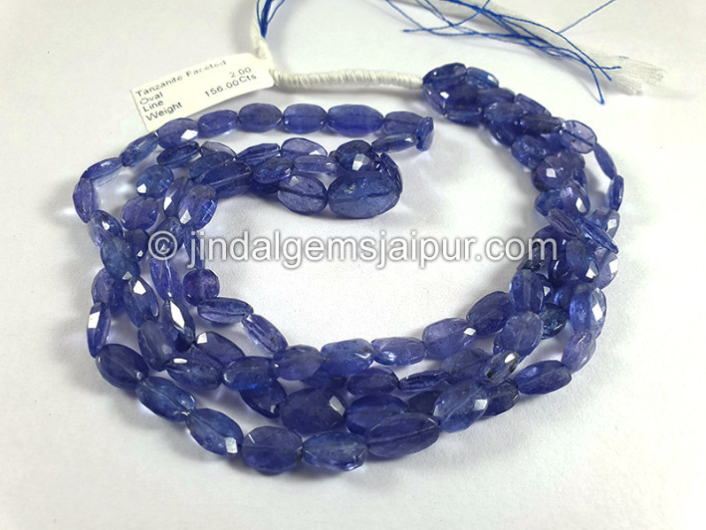 Tanzanite Faceted Oval Shape Beads