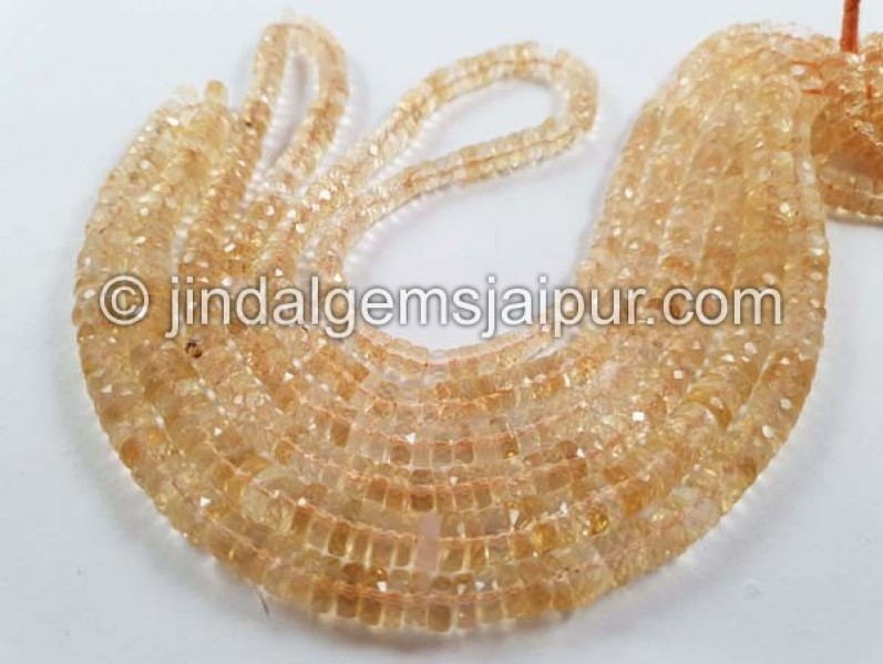 Citrine Faceted Tyre Beads