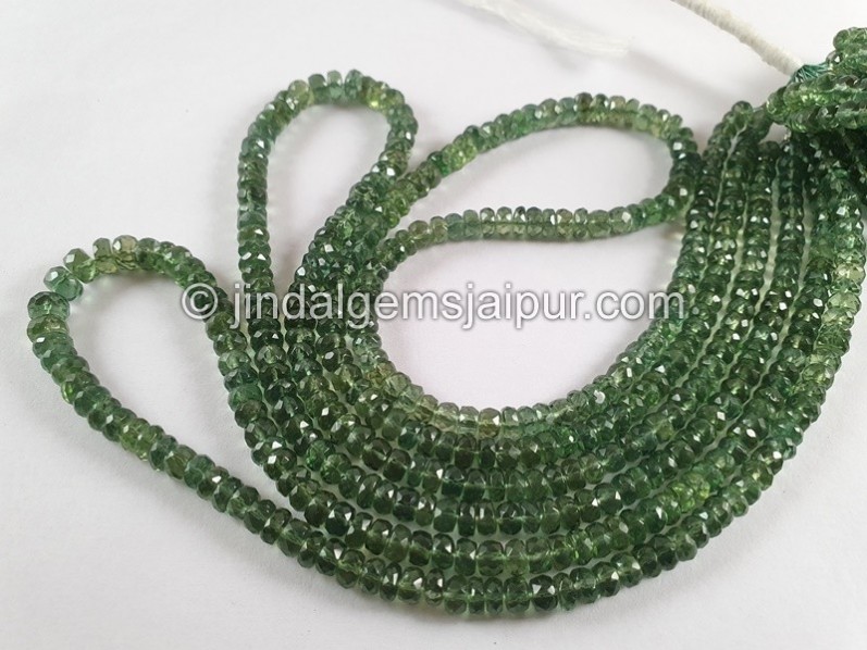Green Apatite Big Faceted Roundelle Beads