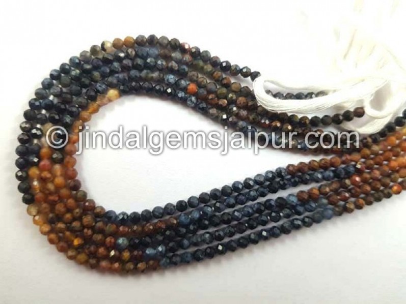 Faceted Roundelle Pietersite Beads