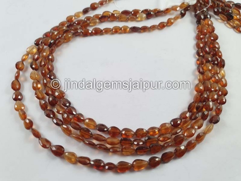 Spessartite Shaded Faceted Pear Beads