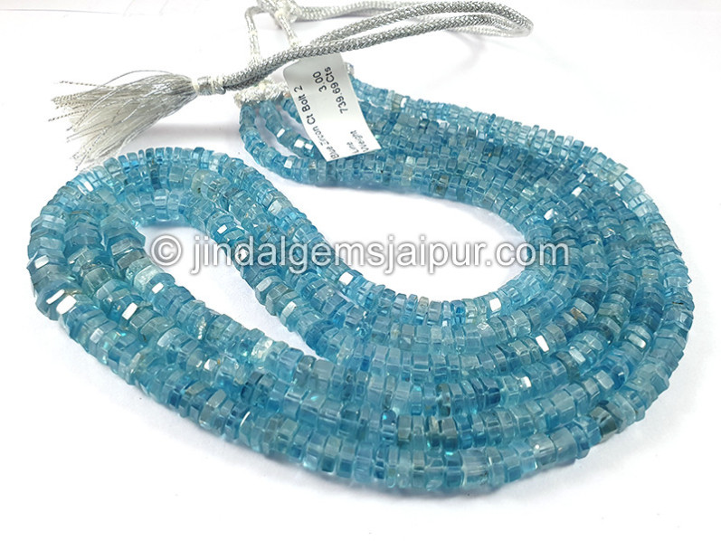 Blue Zircon Bolt Cut Shape Beads