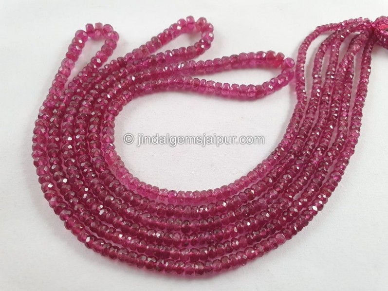 Rubellite Tourmaline Faceted Roundelle Beads