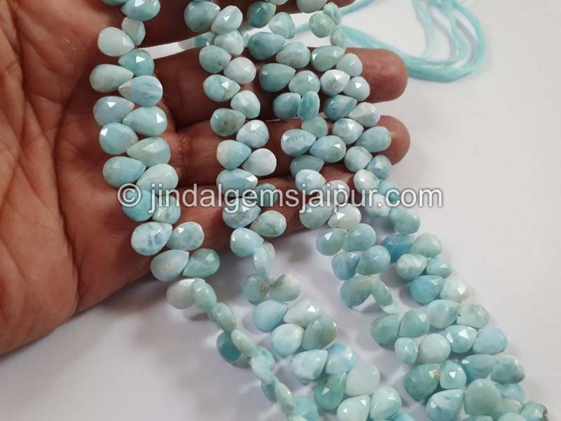 Larimar Faceted Pear Beads