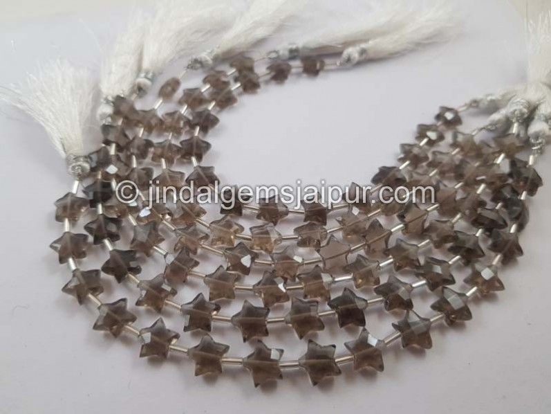 Smoky Faceted Star Beads