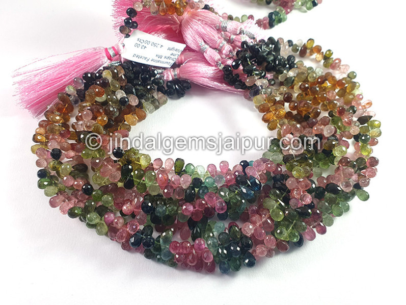 Tourmaline Faceted Drops Shape Big Beads