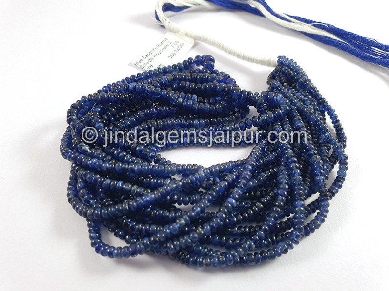 Blue Sapphire Burma Smooth Roundelle Shape Beads