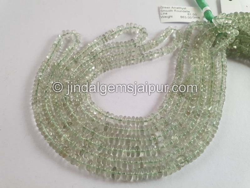 Green Amethyst Smooth Roundelle Beads