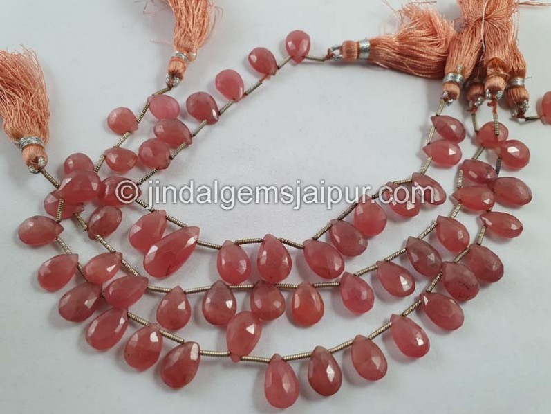 Rhodochrosite Far Faceted Pear Beads