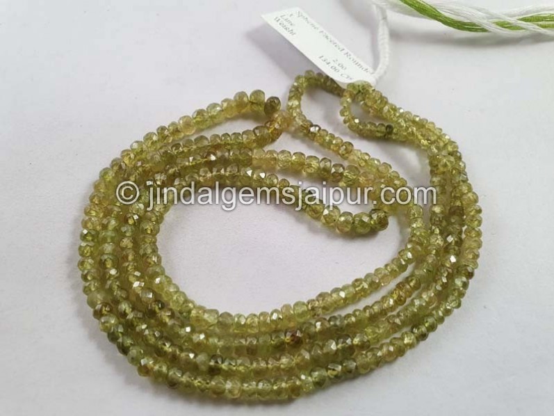 Sphene Faceted Roundelle Beads