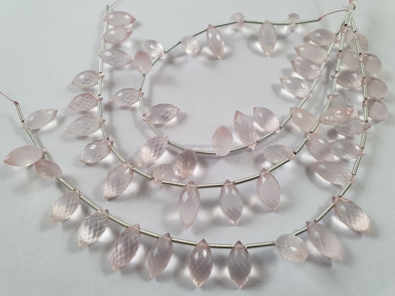 Rose quartz Dew Drops Beads