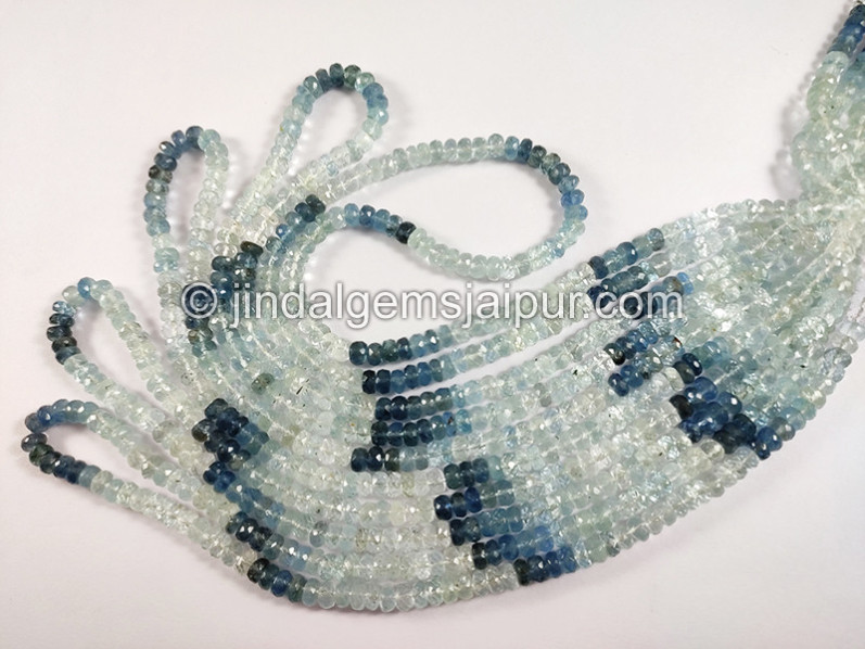 Santa Maria Aquamarine Shaded Faceted Roundelle Shape Beads