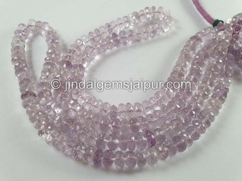 Pink Amethyst Faceted Roundelle Beads