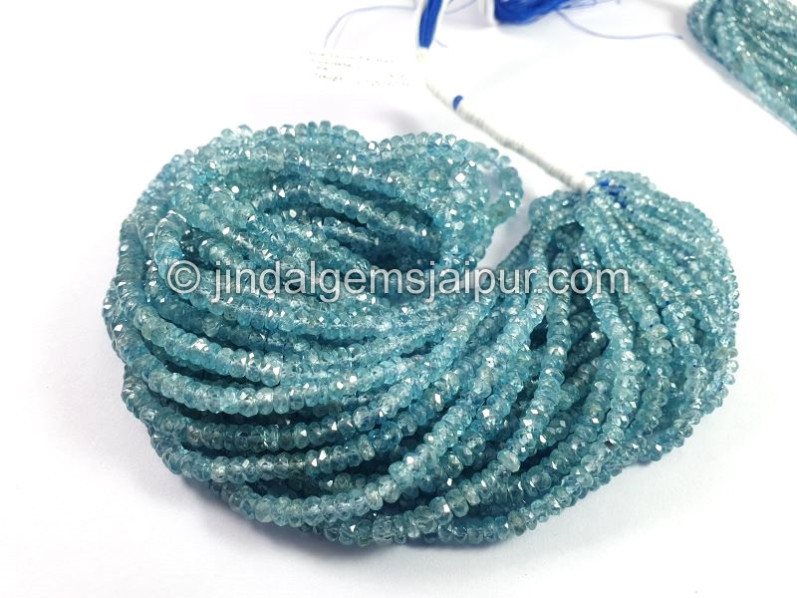 Blue Zircon Faceted Roundelle Shape Beads