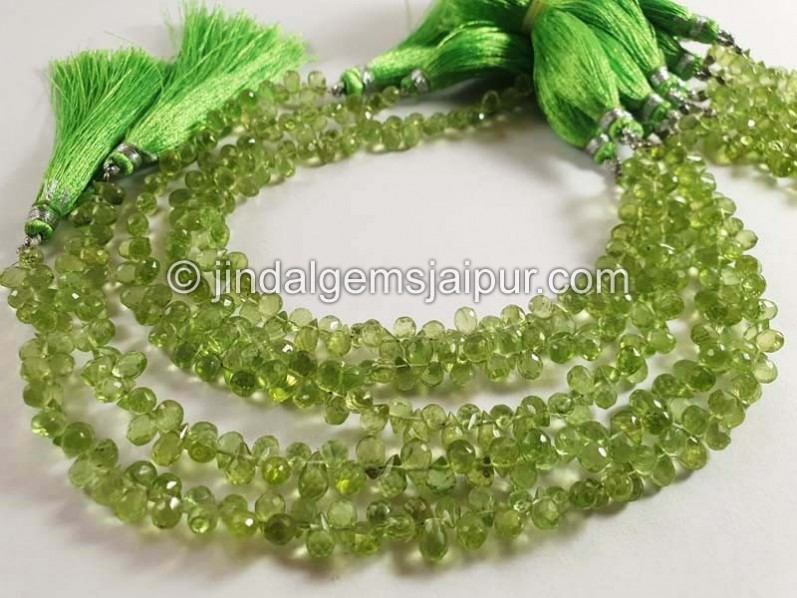 Peridot Faceted Drops Shape Beads