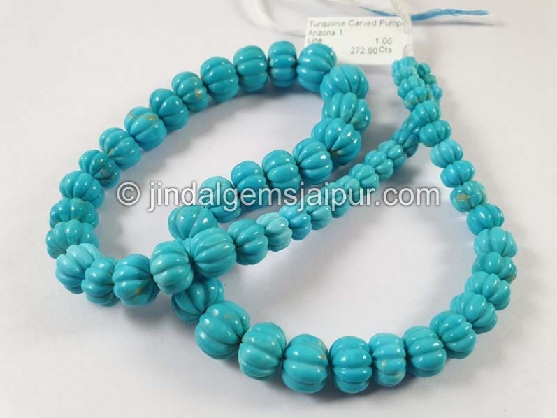 Turquoise Carved Pumpkin Arizona Beads