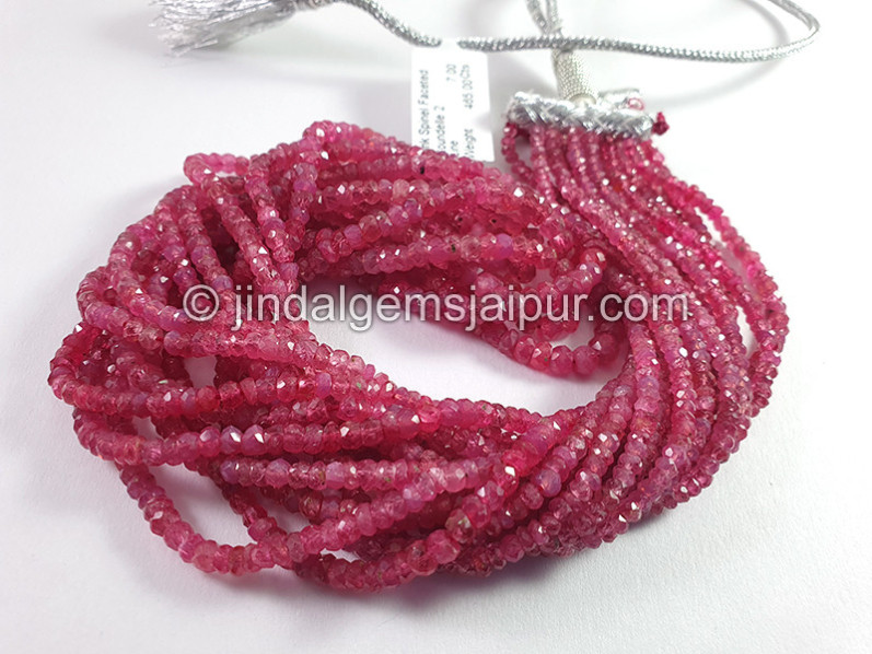 Pink Spinal Shaded Faceted Roundelle Shape Beads