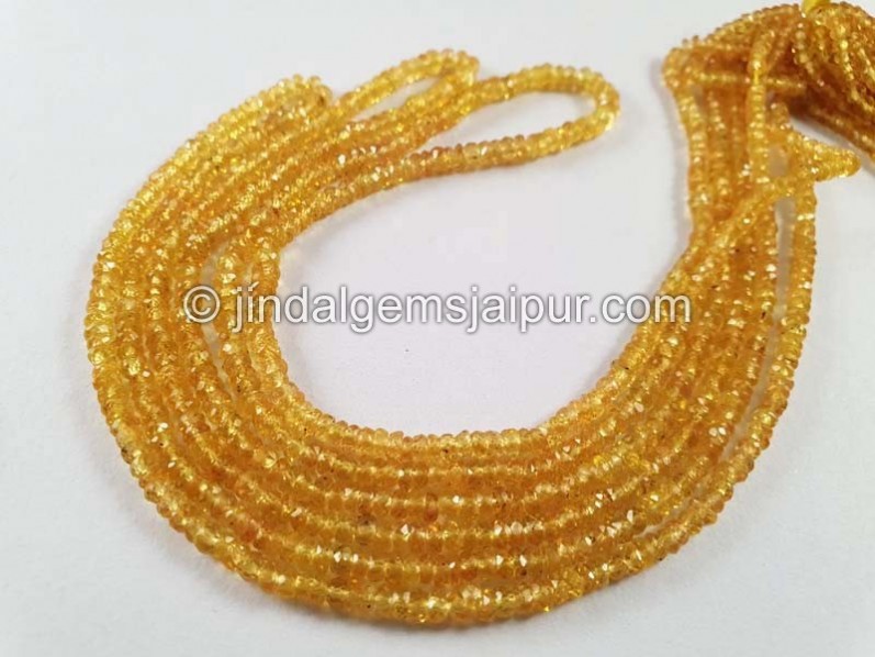 Yellow Sapphire Faceted Roundelle Shape Beads