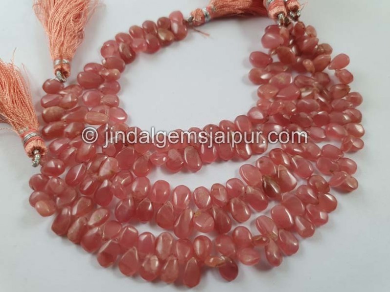 Rhodochrosite Plain Pear Shape Beads