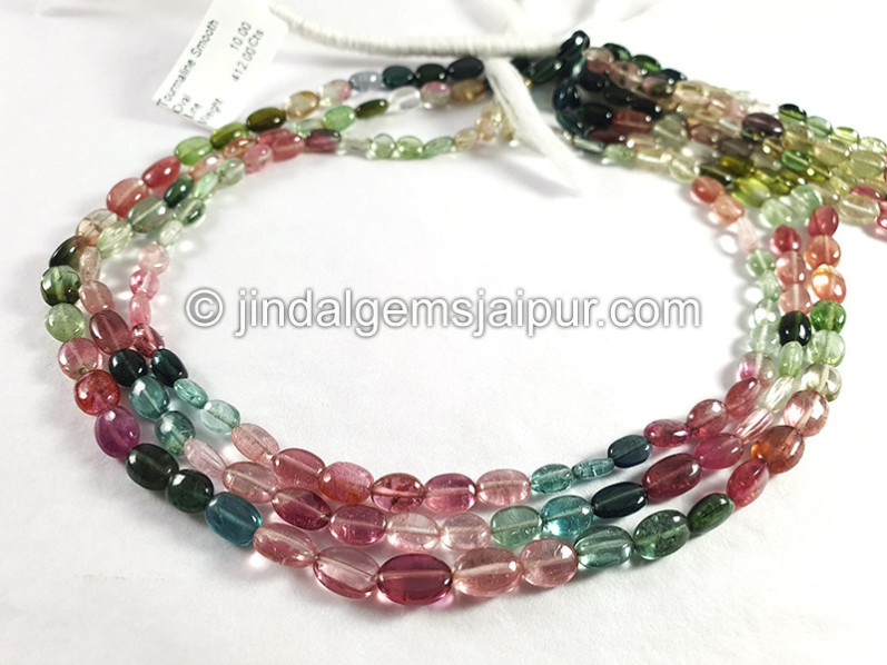 Tourmaline Smooth Oval Shape Beads