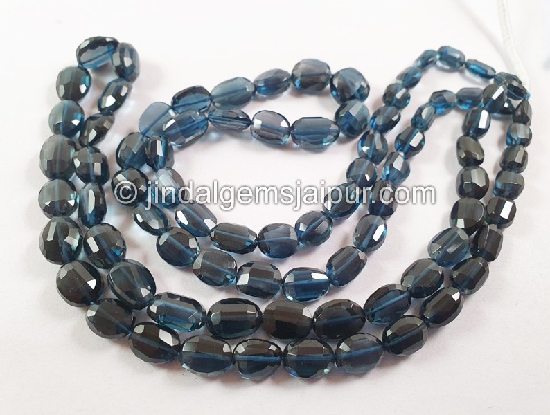 London Blue Topaz Faceted Nuggets Beads