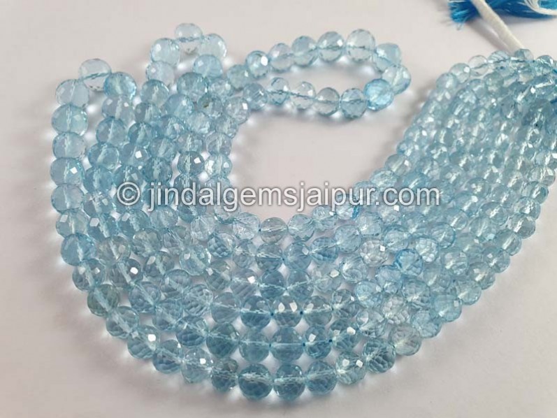 Sky Blue Topaz Faceted Round Big Beads